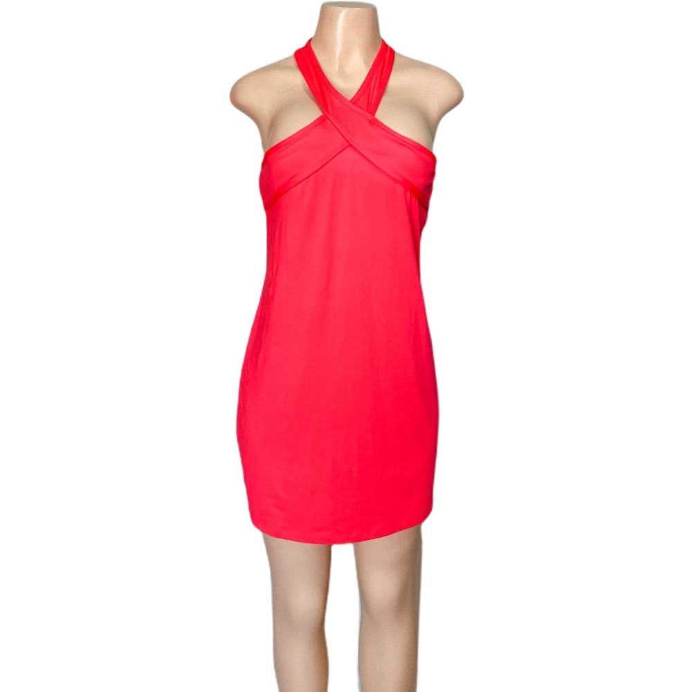 Fabletics Chicago Dress Women's Pink Padded Short Dress sz M - Picture 2 of 6